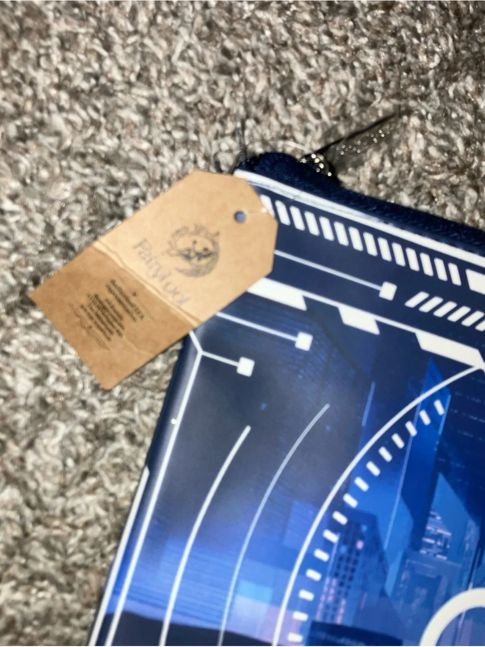 FAIRYLOOT Blue Futuristic Cosmetic Pouch - Infinity Design